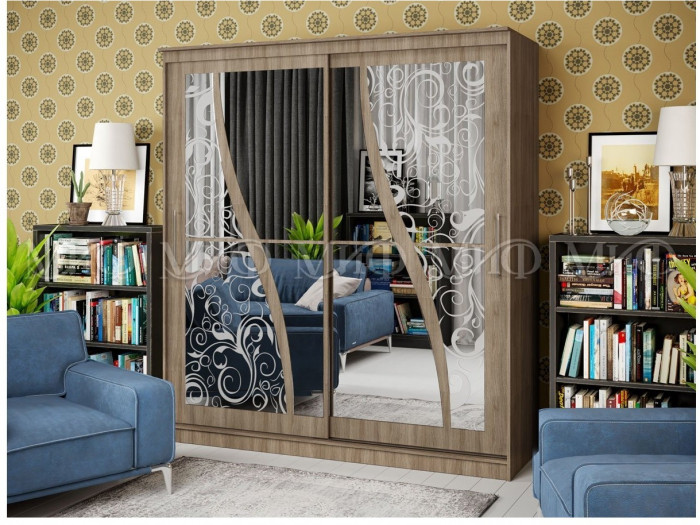 Шкаф-купе Элегант 2 1500 (Сандал светлый)