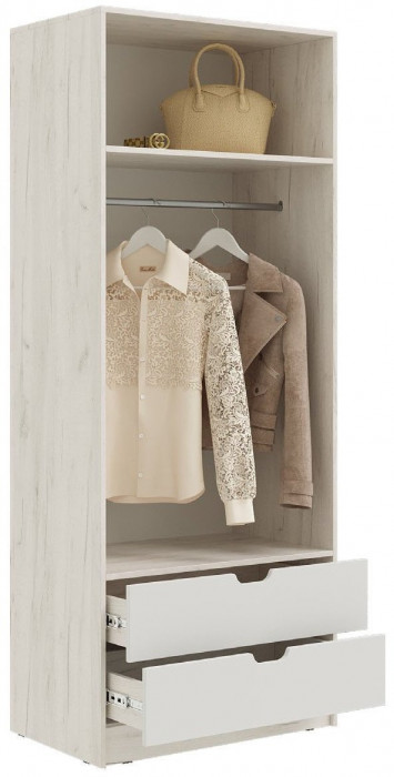 Юниор-4 Шкаф (800) (Шарли пинк, Крафт белый)