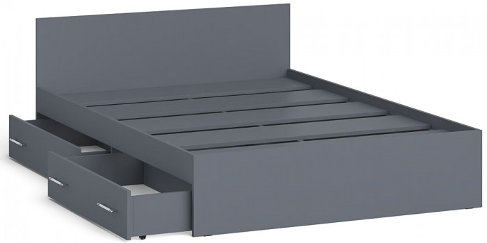 Мори Кровать с ящиками 1400, графит