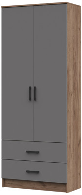 ШК-202 Машенька ЛДСП шкаф (800*2020*380) дуб крафт табачный/серый графит
