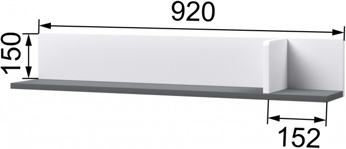 Кэнди Полка навесная КП-1 графит/белый