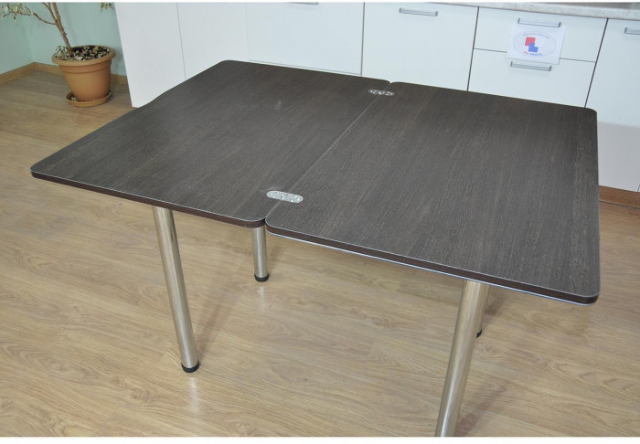 Симпл фотопечать стол обеденный раскладной / цветы на досках/венге/хром