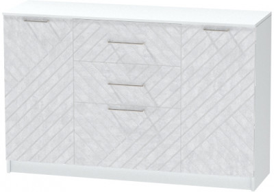 Комод №3 "Иннэс-7", Белый/Бетон снежный