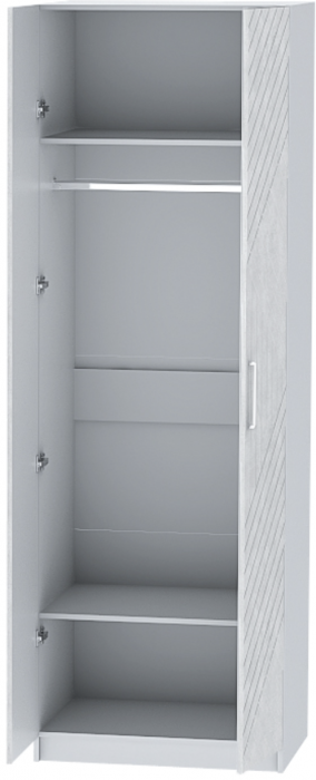 Шкаф двухдверный №1 "Иннэс-7" - Белый/Бетон снежный