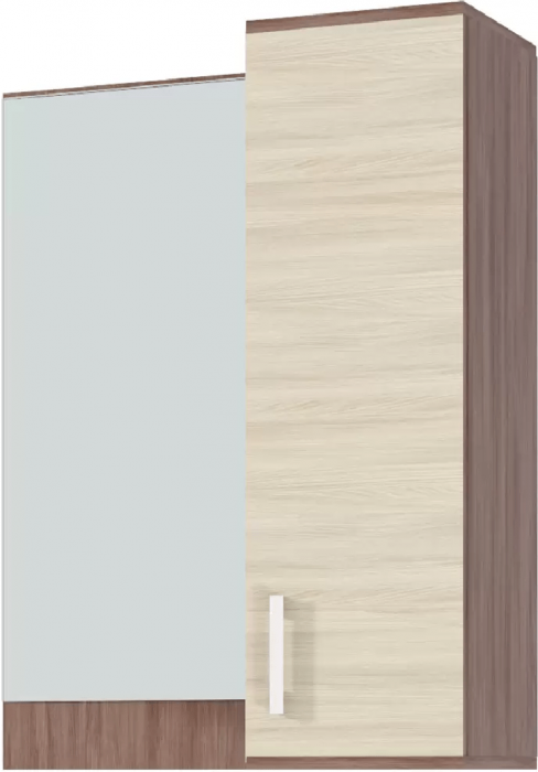 Ника Полка с зеркалом, пз800, Ясень шимо темный/светлый