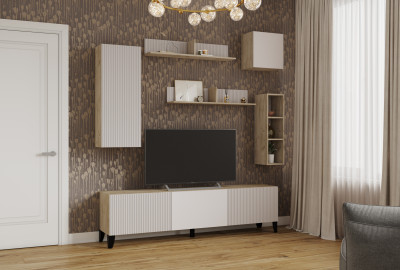 Гостиная Сириния, композиция 5, Дуб крафт серый/Светло-серый