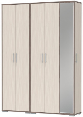 Прихожая Домино-мини + Шкаф для одежды Домино, цвет бодега тёмный/бодега светлый, ШхГхВ 148х36х202 см., универсальная сборка