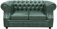 Диван Честер ЛОФТ 2-х местный, зеленый
