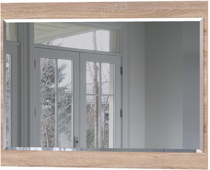 Куба Зеркало навесное, цвет дуб сонома, ШхГхВ 65х2х50 см., может крепиться или горизонтально или вертикально