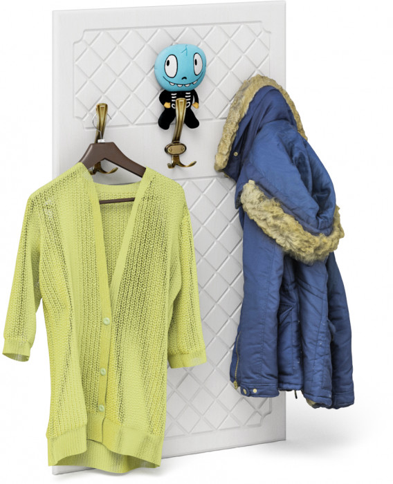 Прихожая П-6 Компоновка № 30, дуб сонома/фасады МДФ белое дерево фрезеровка ромб