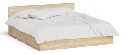 Мори Кровать с ящиками 1800, цвет дуб сонома, ШхГхВ 183,5х203,5х70 см., сп.м. 1800х2000 мм., без матраса, основание есть