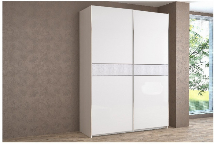 Шкаф-купе Иннэс-5 1600 Ф3/Ф3, Бодега белая / Белый глянец