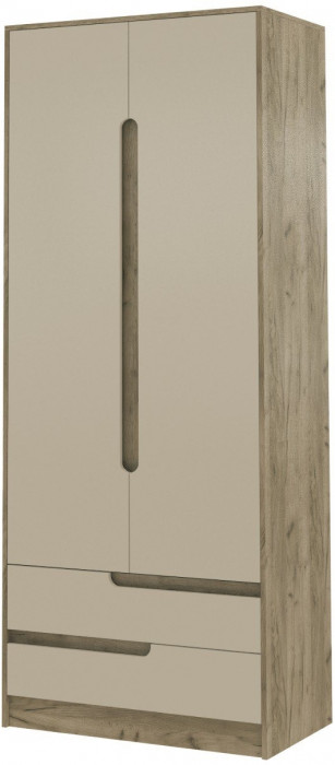 Шкаф 2-х створчатый Гавана, Крафт серый/Кашемир