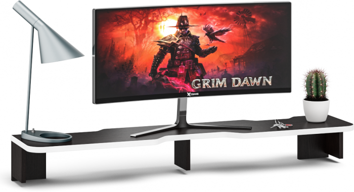 Надстройка для стола компьютерного С-МД-СК5-1400, цвет венге/кромка белая, ШхГхВ 140х30х17,8(15,6) см.