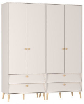 Афина Спальня Шкаф 2-х дверный с двумя ящиками х 2, кашемир серый