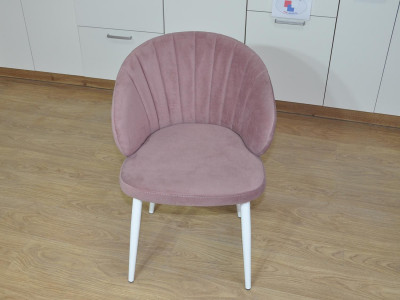 Стул З / белый / велюр пыльная роза