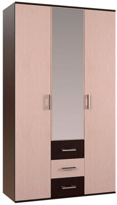 "Белла" шкаф 3-х створчатый (1200х2120х470) венге/дуб атланта (замена на венге/ясень белый)