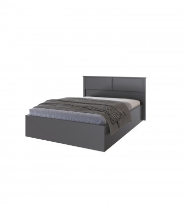 Толедо Кровать 140 графит серый, настил из ДСП 2С