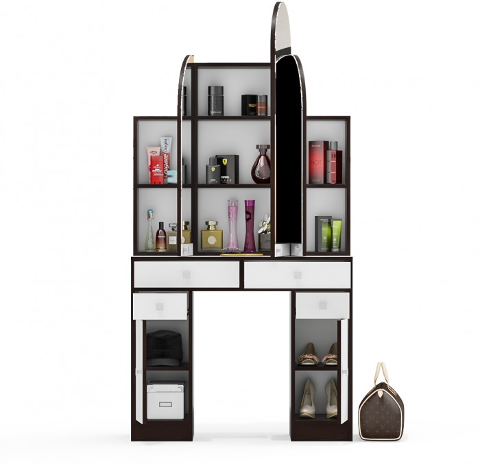 Туалетный столик Трельяж МД №2, цвет венге/белый шагрень, ШхГхВ 90х31х178 см. (Трельяж (Туалетный столик № 2))