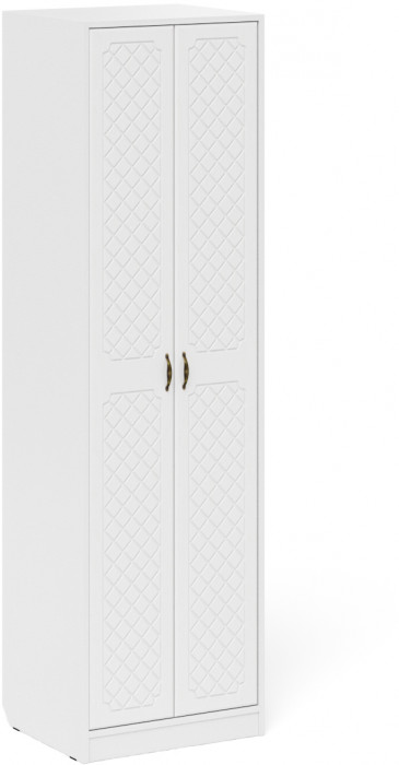 Прихожая П-6 Компоновка № 31, белая шагрень/фасады МДФ белое дерево фрезеровка ромб