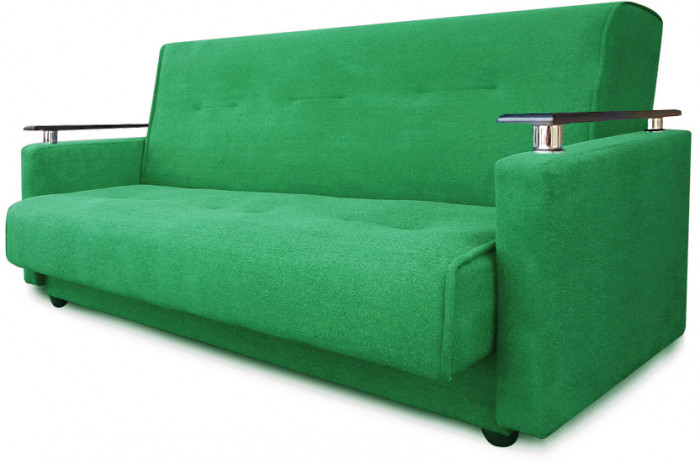 Раскладной диван-кровать, прямой, книжка, цвет зеленый, Милан Люкс 120