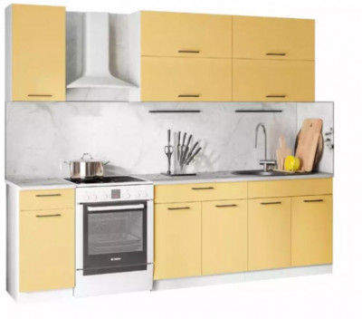 кухня Ника-1 белый/софт шафран