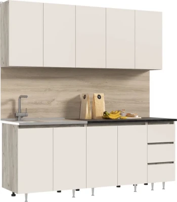 Кухня Челси 2,0м, Крафт серый/Кашемир