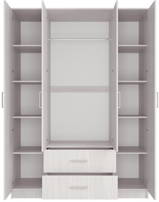 Шкаф "Титан" 4-х створчатый Ясень белый