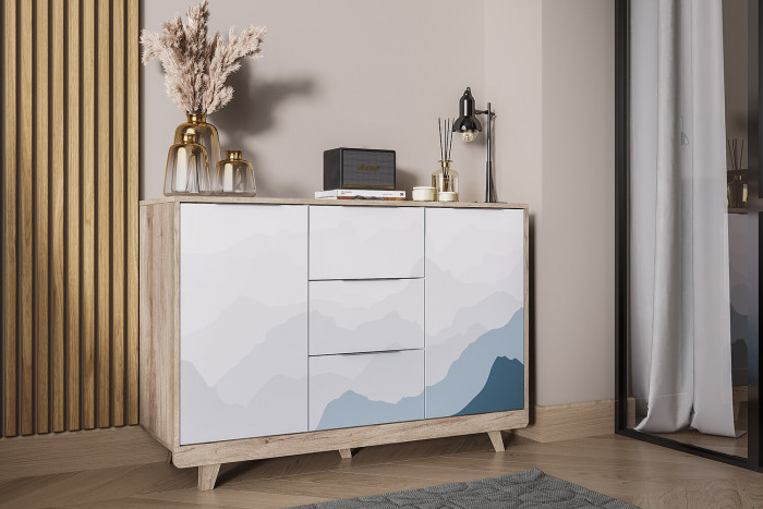 Комод "Мегаполис" КМ-15 Дуб каньон/фотопечать "Аква"