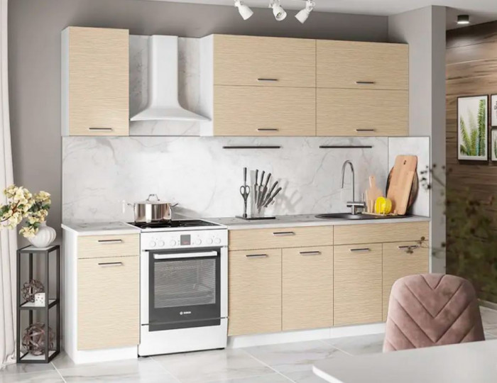 кухня Ника-1 белый/венге светлый