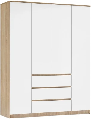 Челси Шкаф 1600 (Белый глянец, Дуб Сонома)