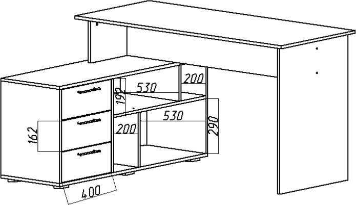 Стол компьютерный СК-11, ЛДСП (графит)