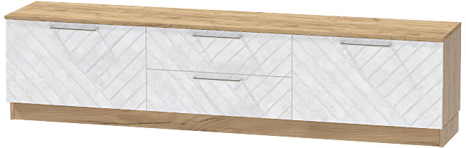 Тумба-4 под ТВ напольная "Иннэс-7", Крафт золотой/Бетон снежный