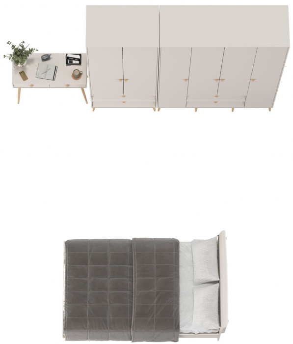 Афина Спальня 21-1200, цвет кашемир серый, сп.м. 1200х2000 мм., б/м, основание есть - фанера