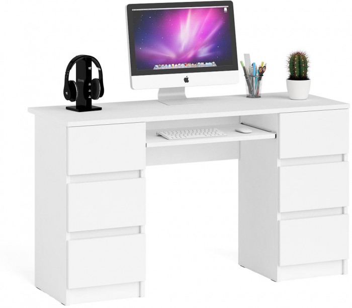 Мори Стол компьютерный МС-2, цвет белый, ШхГхВ 135,4х50х76,6 см.