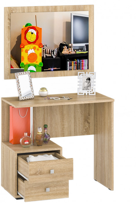 Камелия Стол косметический + Зеркало, дуб сонома