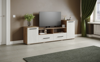 Тумба ТВ Парус-2, Дуб крафт табачный/Дуб крафт белый