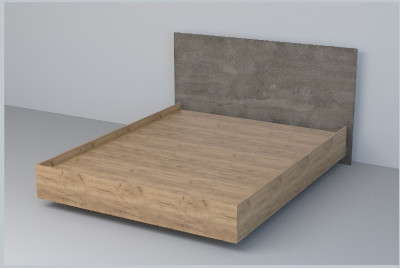Кровать 1,6 арт.031 (ЛДСП) ЛН. (Дуб Крафт Золотой/Камень Темный)