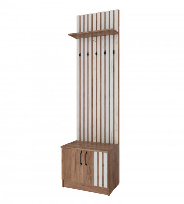 Кано Тумба с вешалкой 600 КПТВ-1 дуб крафт табачный/дуб крафт белый