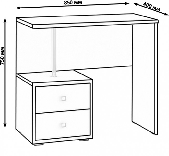 Камелия Стол косметический, дуб сонома
