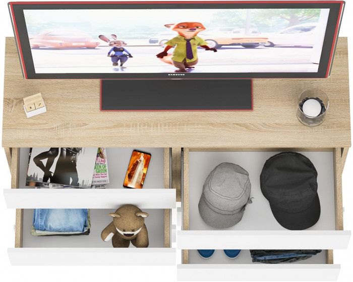 Мори Комод МК1200.6, дуб сонома/белый