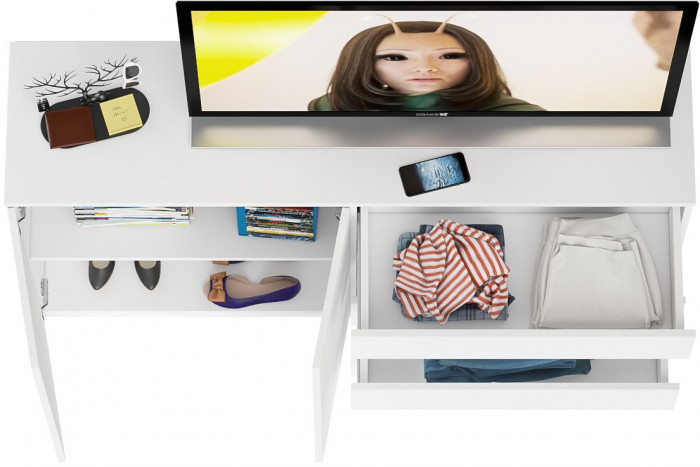 Мори Комод МК1600.1, цвет белый, ШхГхВ 160,4х41х94 см., НЕ универсальная сборка