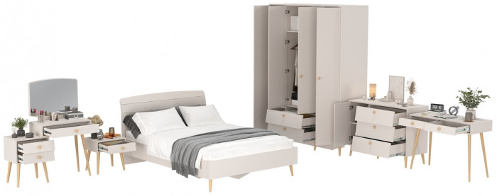 Афина Спальня 35-1400, кашемир серый