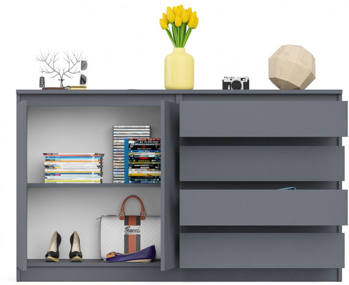 Мори Комод МК1600.1, цвет графит, ШхГхВ 160,4х41х94 см., НЕ универсальная сборка