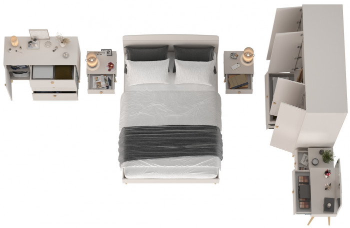 Афина Спальня 02-1400, кашемир серый