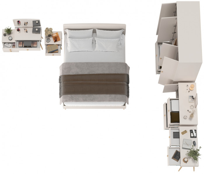 Афина Спальня 35-1600, кашемир серый