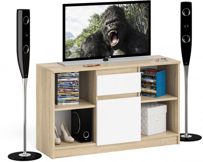 Мори Тумба ТВ МТВ1204.1, дуб сонома/белый