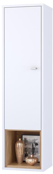 Бэль 10.63 Шкаф навесной, цвет дуб крафт золотой/белый премиум, ШхГхВ 32х27х120,4 см., универсальная сборка, два варианта подвешивания