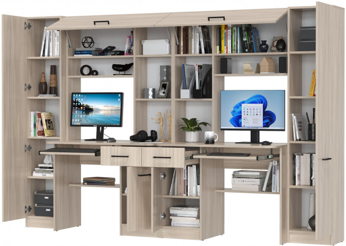 Два стола рабочих 6-0603ТМяс.св Альфа, ясень шимо светлый