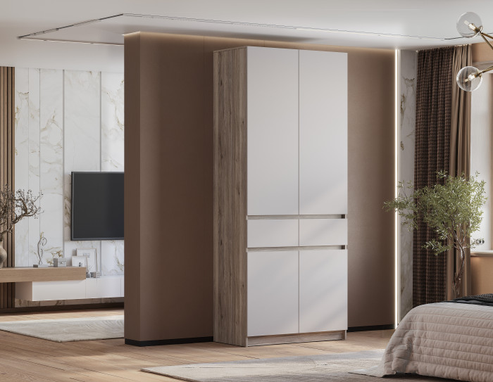 Шкаф 2-х створчатый "Багира" ШК-03 Дуб смоки/Кашемир